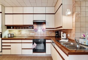 Fridge, oven, stovetop, dishwasher