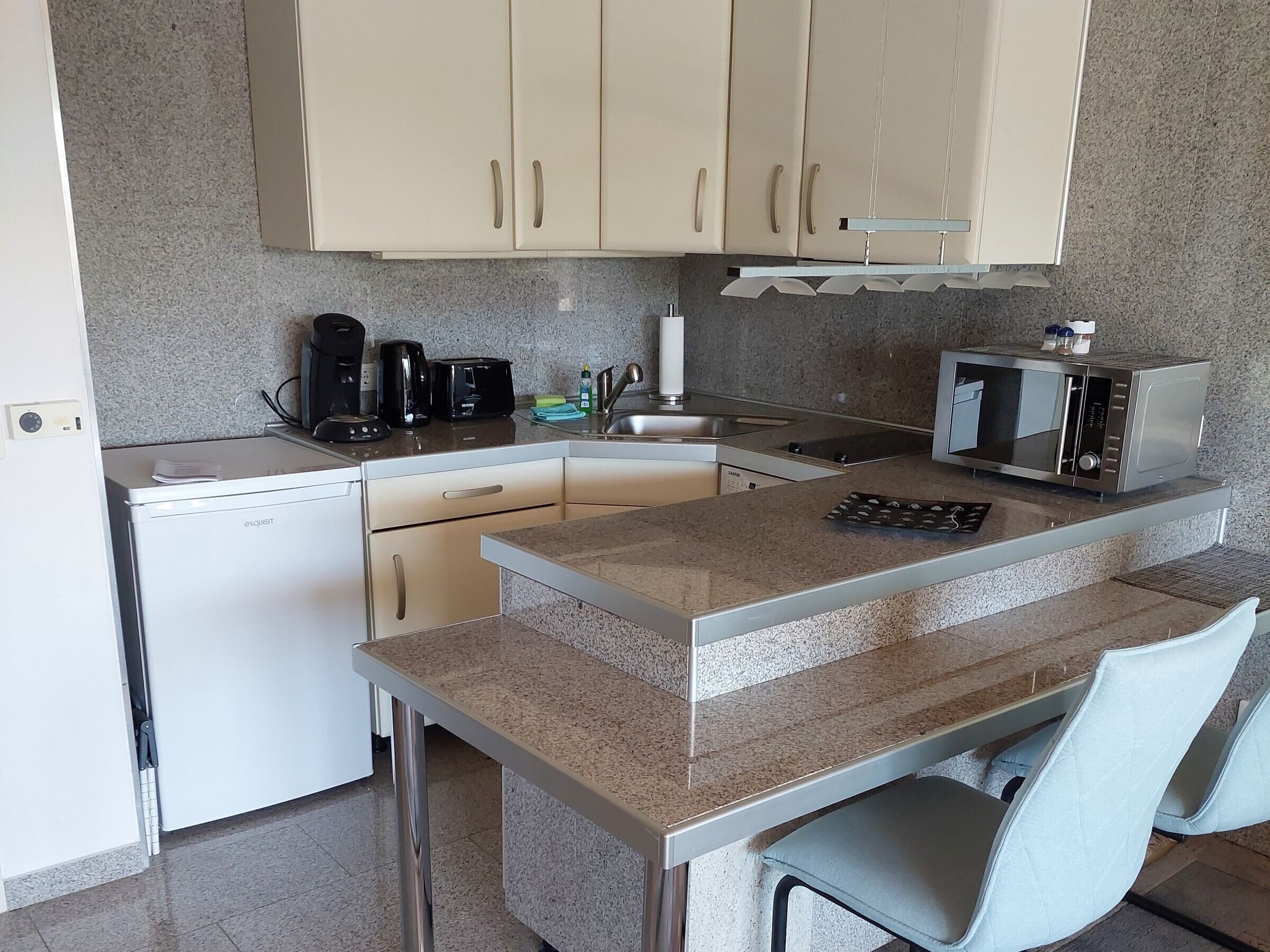 Kühlschrank, Mikrowelle, Herdplatte, Geschirrspüler