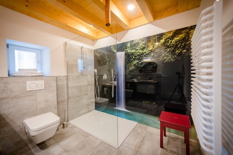 Shower, hair dryer, towels. Apartment 'Biwak' with Private Terrace, Shared Garden and Wi-Fi
