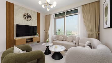 Appartamento Deluxe, 2 camere da letto, balcone | Soggiorno