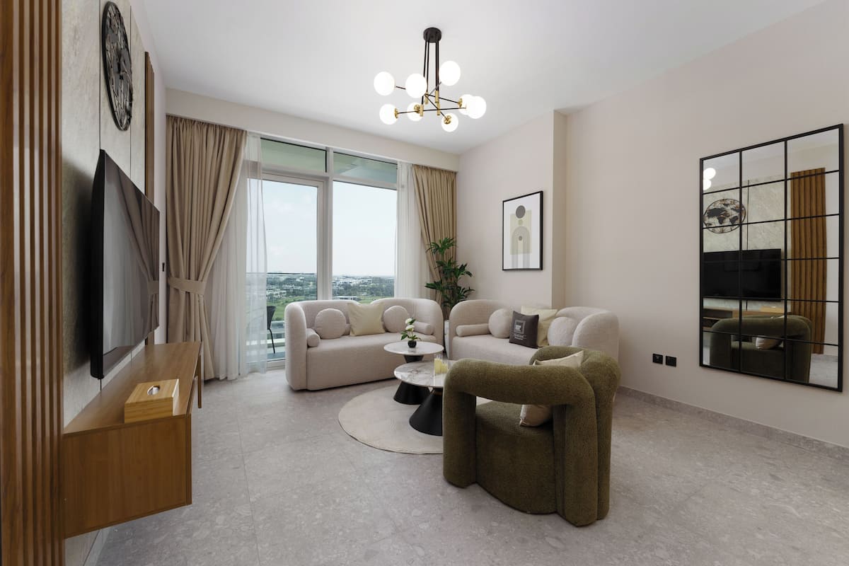 Deluxe appartement, 1 slaapkamer, balkon | Woonruimte