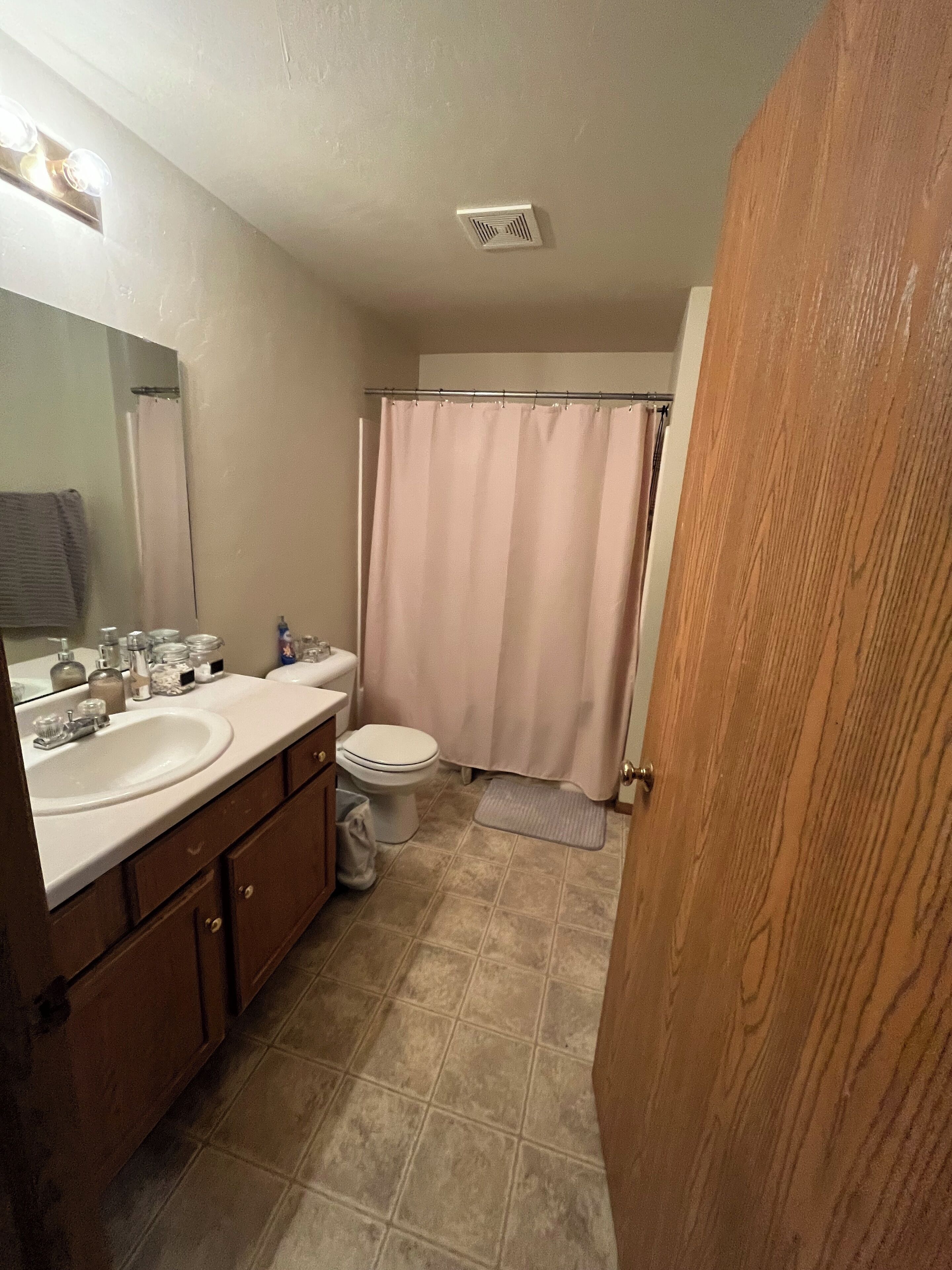 Hair dryer, towels, toilet paper