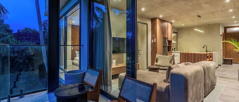 Comfort Apartment, 2 Bedrooms, Terrace | Living area | 50-inch Smart TV with cable channels
