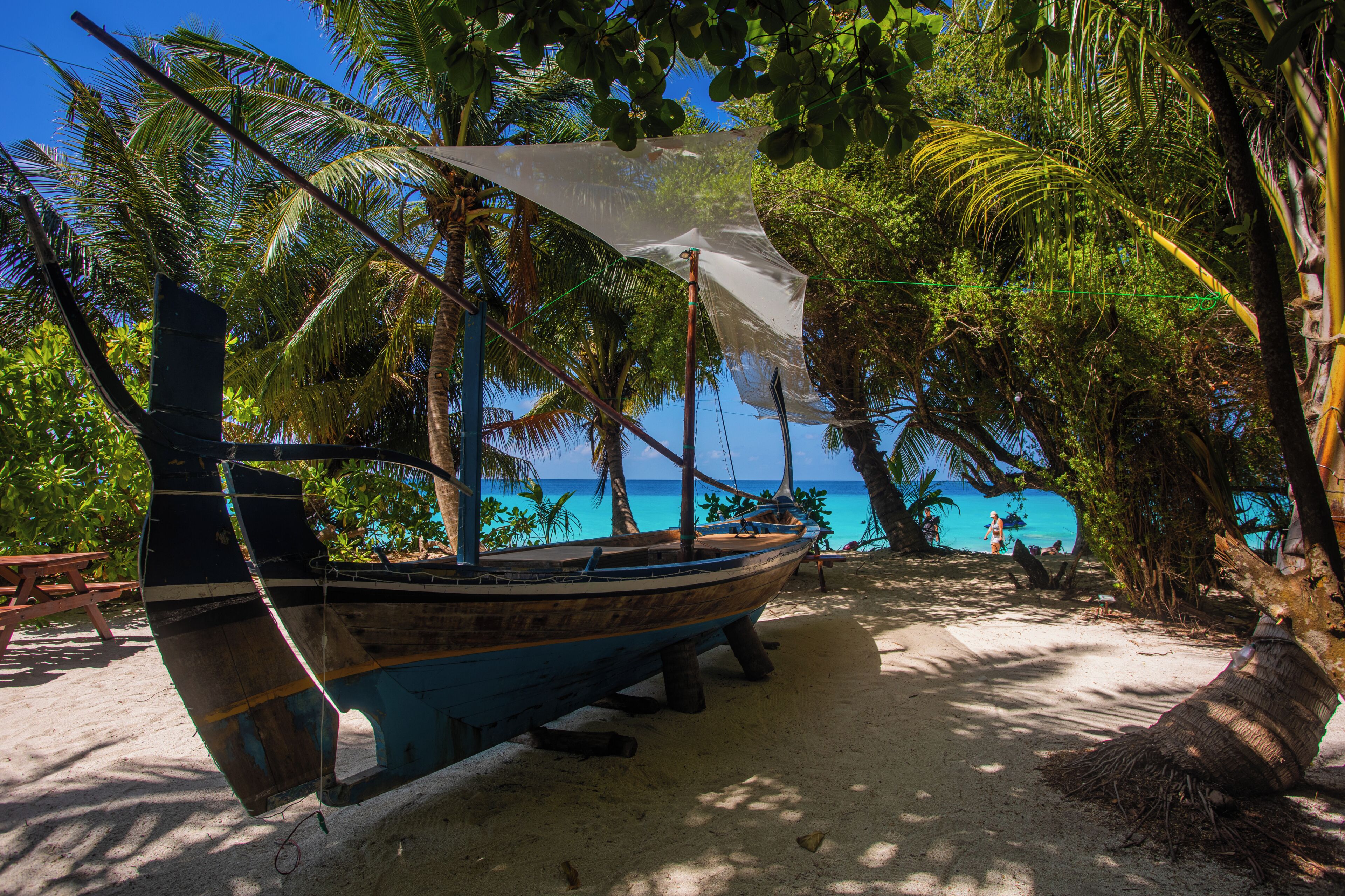 Accommodatie ligt op het strand, wit zand, vervoer van/naar het strand