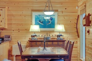 House (2 Bedrooms) | Interior - Boat Dock & Deck: Waterfront Cabin on Grand Lake (Afton)