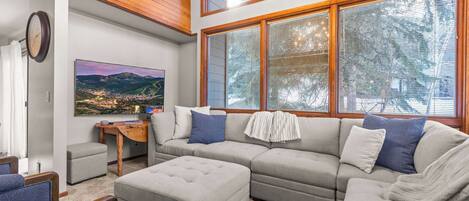 TV, fireplace, offices