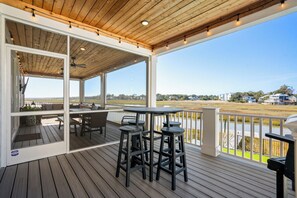 Outdoor dining - Touch of Gray: Inlet Escape w/ Marsh Views & Private Pool (Murrells Inlet)