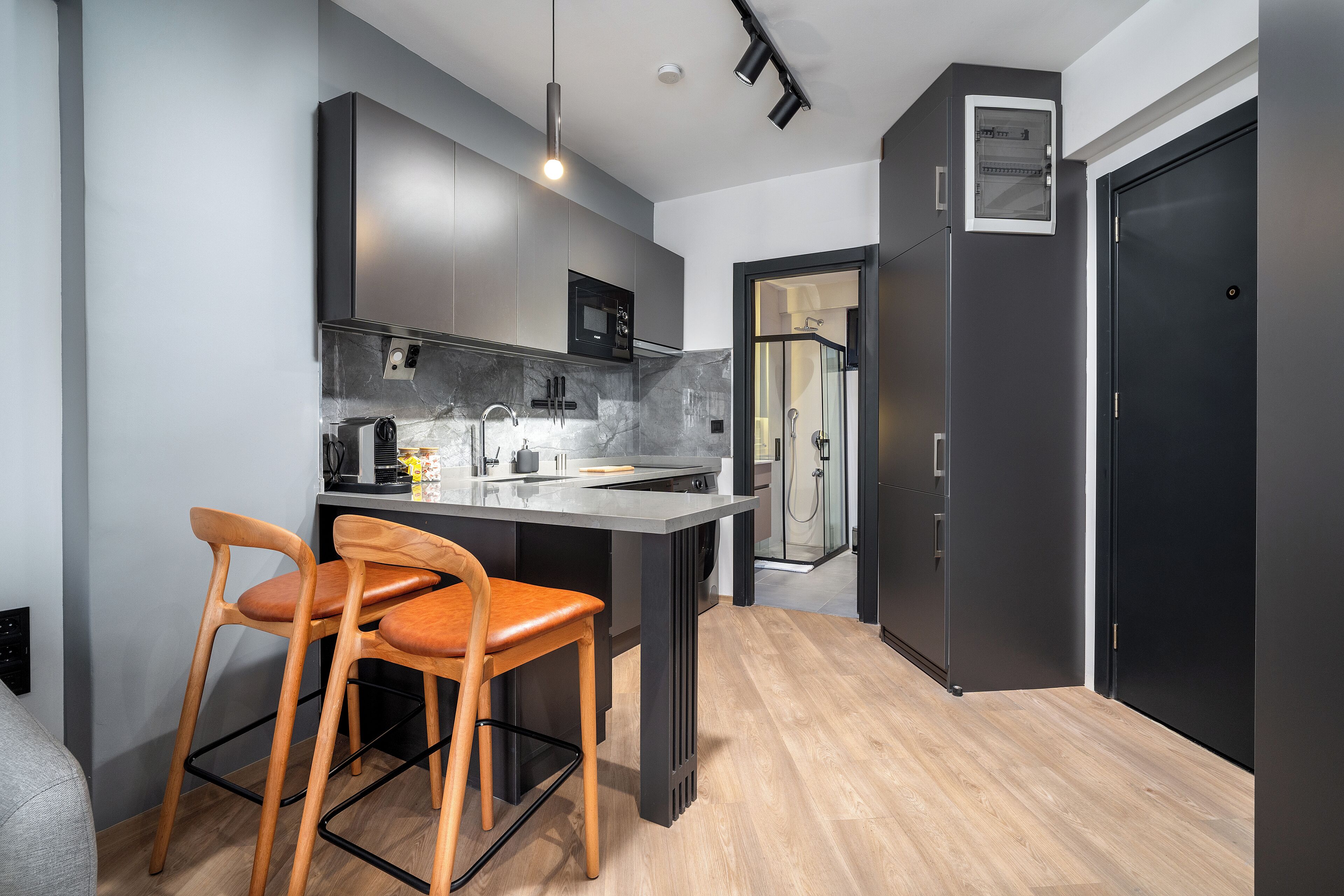 Standard Apartment | Private kitchen | Fridge, microwave, stovetop, dishwasher