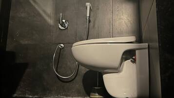 Deluxe Double Room, Mountain View | Bathroom | Hair dryer, slippers, towels, soap