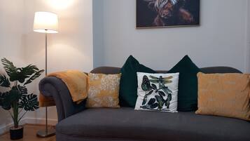 Smart TV, fireplace, computer monitors