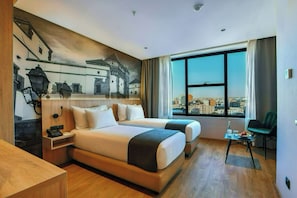 Ropa de cama de alta calidad y minibar