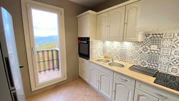 Kühlschrank, Mikrowelle, Ofen, Herdplatte