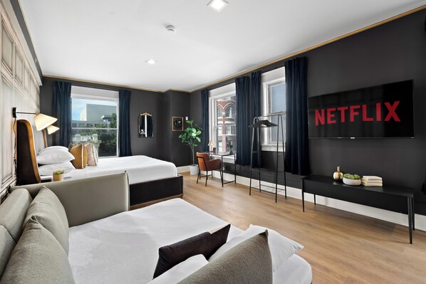 Premium Double Room, City View | Living area | 42-inch Smart TV with digital channels, Netflix, streaming services