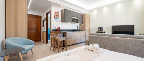 1 soverom, strykejern/-brett, reiseseng for barn og wi-fi