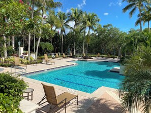 Pool - Resort style luxury 3-BR, 3.5 bath condo at Cove Towers, Naples.  (Naples)