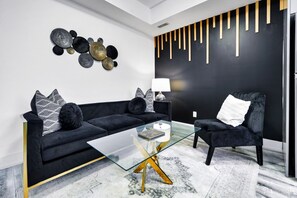 TV - Sunset Haven | Stylish 2BR Suite Located 7 Mins From the Falls and Sleeps 6 guests (Niagara Falls)