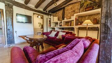 Télévision, cheminée, chaßne hi-fi