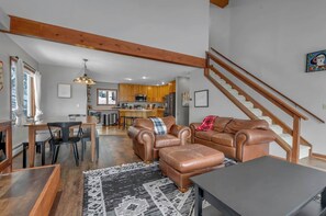 Fireplace - Peak Convenience: Hot Tub, Walkable Resort Retreat (Ellicottville)