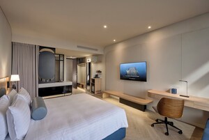 デラックス ダブルルーム クイー ンベッド 1 台 | ミニバー (無料)、セーフティボックス (室内)、デスク、ノートパソコン用作業スペース