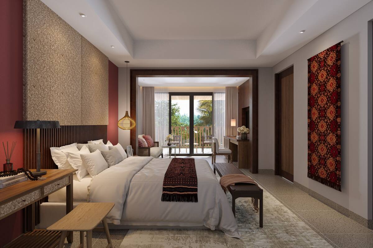 1 quarto, roupas de cama premium, frigobar, cofres nos quartos