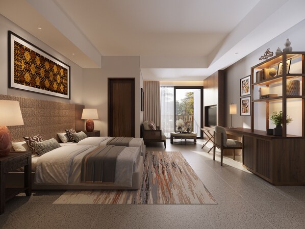 1 habitación, ropa de cama de alta calidad y minibar 