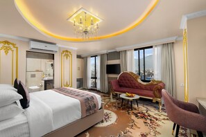 Junior kamer | Lakens van Egyptisch katoen, luxe beddengoed, een minibar