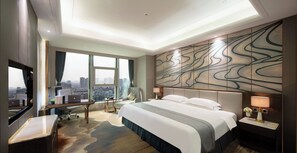 In-room safe, desk, laptop workspace, blackout curtains