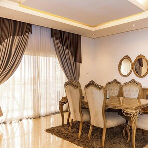 Family Apartment, Balcony, City View | Dining room - Crystal House Shortlets (Lagos)