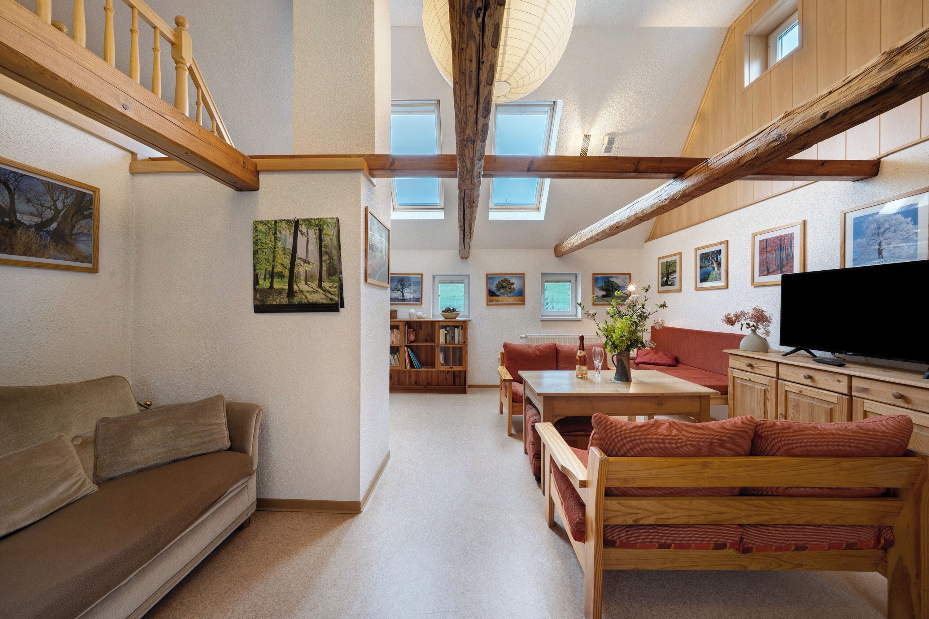 Fernseher, DVD-Player, Tischtennisplatte, Stereoanlage