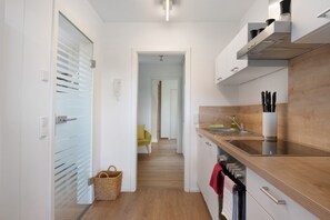 Fridge, oven, stovetop, dishwasher - Apartment 'Furtwangen' with Mountain View, Private Terrace and Wi-Fi (Furtwangen im Schwarzwald)