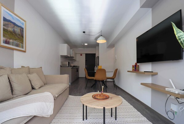 TV, offices - w* | Picturesque 1BR w/ Perfect Balcony in Cusco (Cusco)