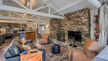 TV, fireplace, offices