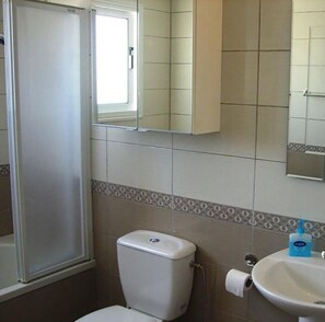 Secador de pelo, toallas, jabón, papel higiénico