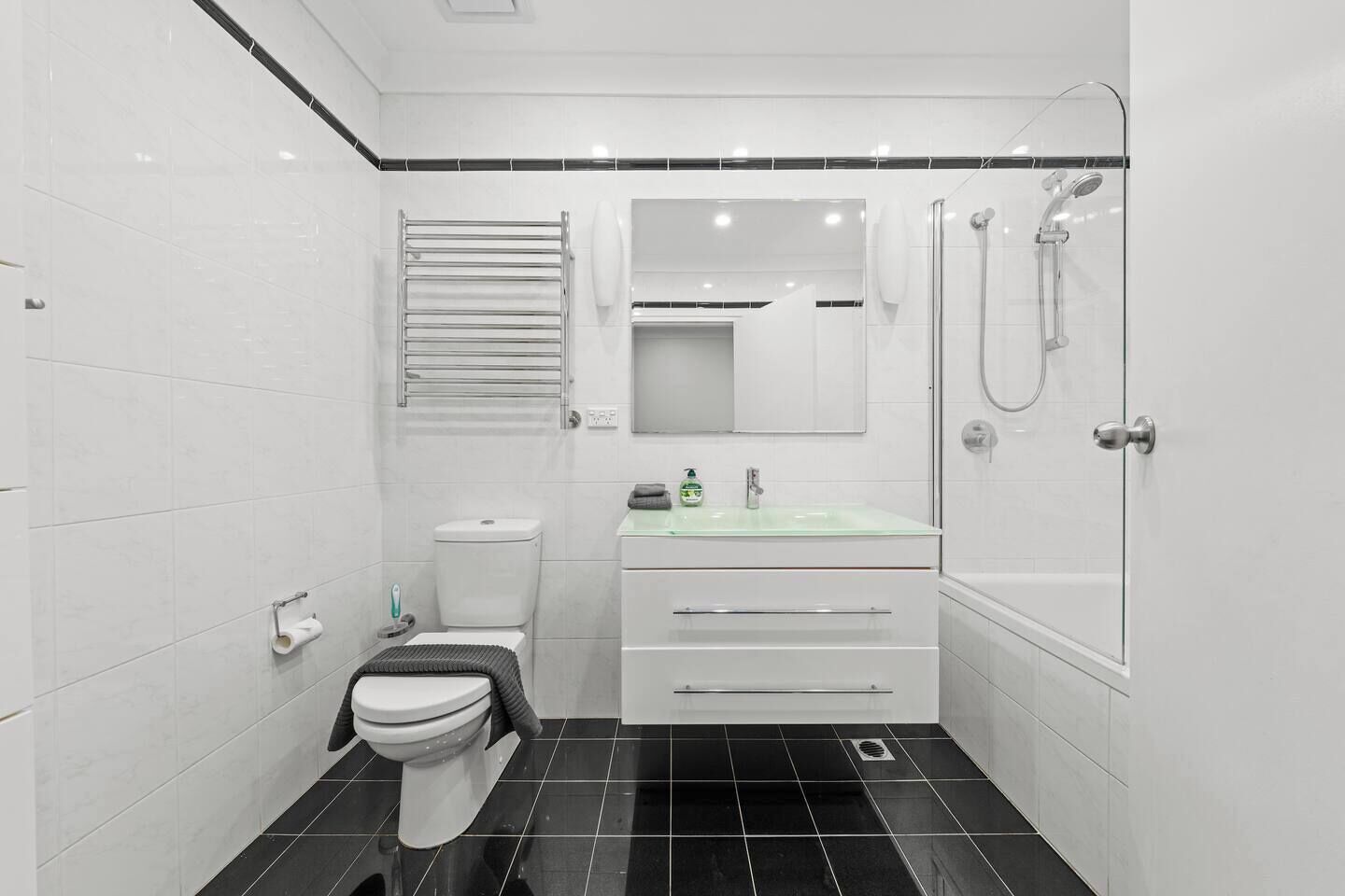 Hair dryer, towels