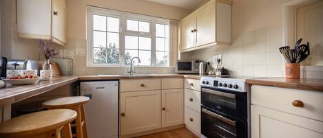 Fridge, microwave, dishwasher, toaster