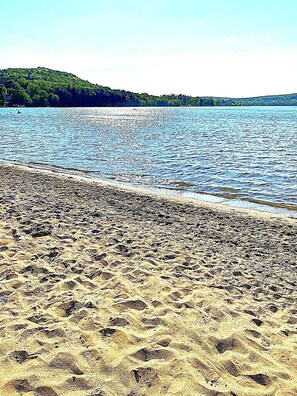 Beach nearby, sun-loungers