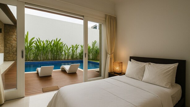 Habitación doble Deluxe, vista a la alberca