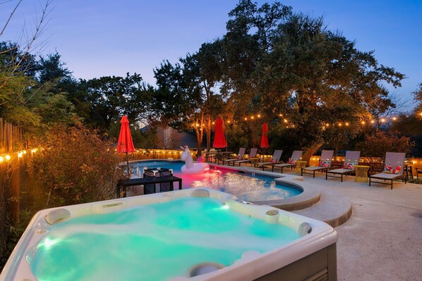 Outdoor pool, a heated pool