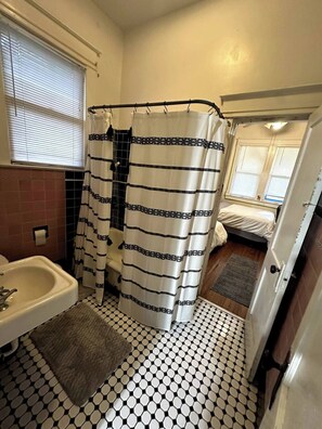 Hair dryer, towels, soap, toilet paper - Vintage & Affordable Unit 5 of 6 (Gainesville)