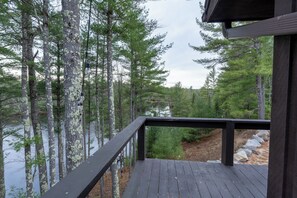 Terrace/patio - Forest Whisper Retreat: 4-bdrm lodge in Daggett. Get away and have everything. (Daggett)