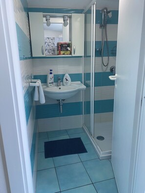 Regadera, secadora de cabello, bidet, jabón 