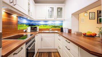 Kühlschrank, Mikrowelle, Ofen, Herdplatte