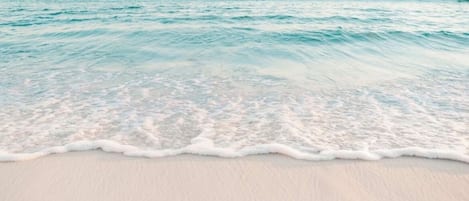 Beach nearby, sun loungers