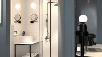 Douche, articles de toilette gratuits, sĂšche-cheveux