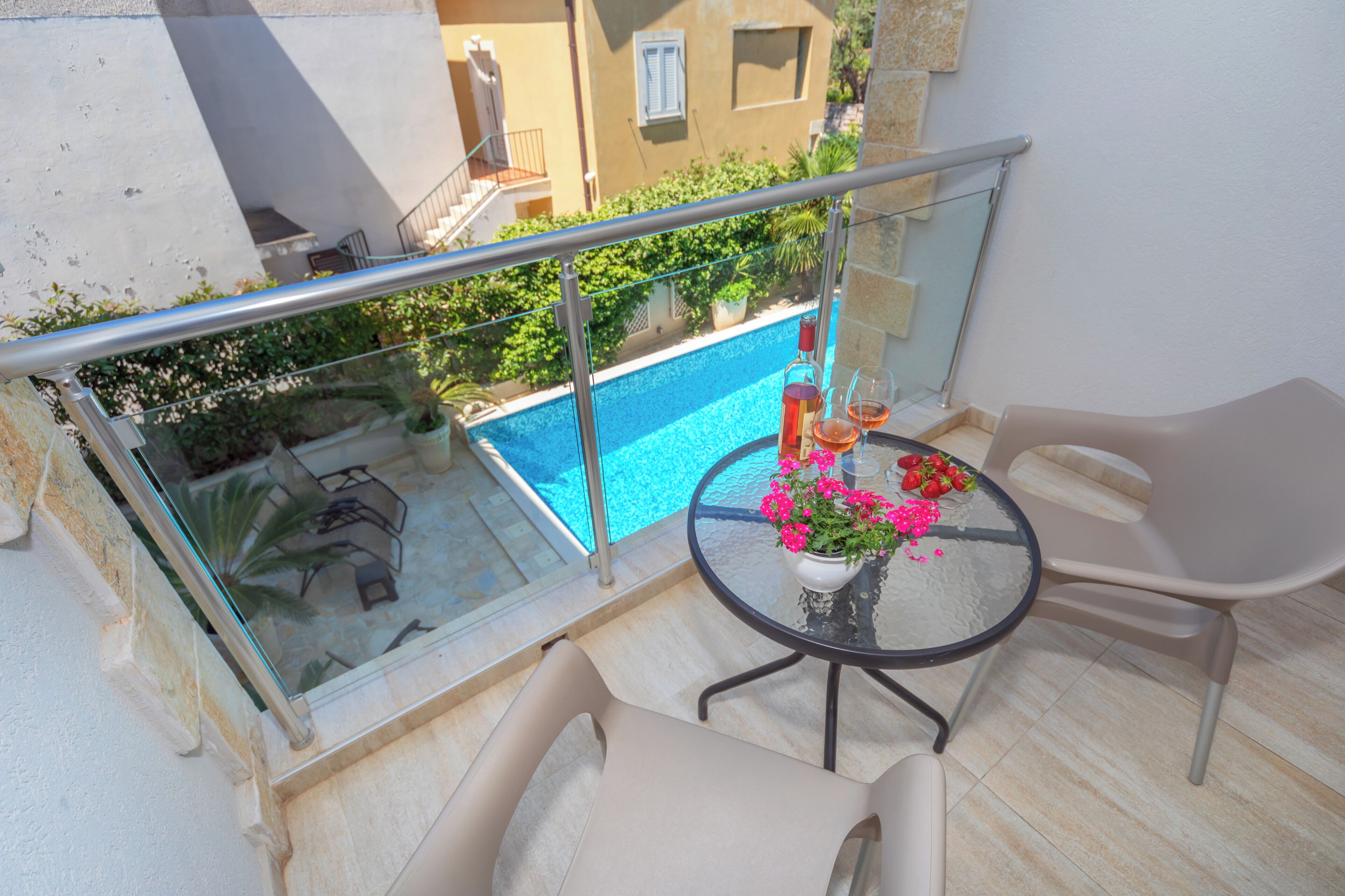 Appartement Confort, balcon, vue piscine | Balcon