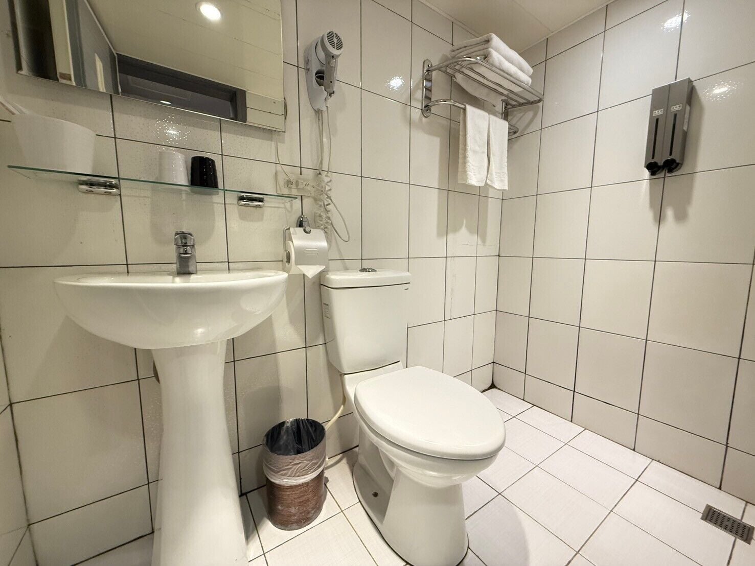 ベーシック シングルルーム シングルベッド 1 台 禁煙 | バスルーム | シャワー、タオル、シャンプー、トイレットペーパー