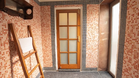 Luxury Room, Private Pool | Bathroom | Shower, rainfall showerhead, designer toiletries, hair dryer