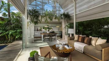 Vil·la Comfort, vistes al jardí | Sala d'estar | Televisor de pantalla plana