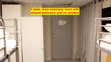Economy Quadruple Room (shared bathroom, no windows) | Soundproofing, free WiFi