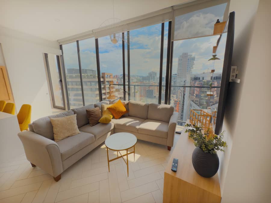 Apartamento de lujo, vistas a la ciudad | Zona de estar